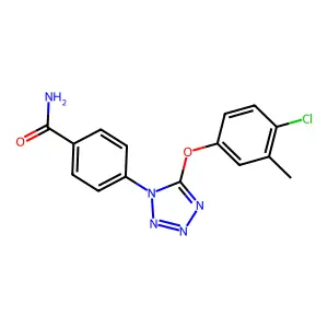 4-[5-(4-Chloro-3-methylphenoxy)-1H-tetrazol-1-yl]benzamide structure