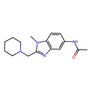 N-[1-methyl-2-(piperidin-1-ylmethyl)benzimidazol-5-yl]acetamide structure