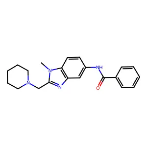 N-[1-methyl-2-(piperidin-1-ylmethyl)benzimidazol-5-yl]benzamide structure