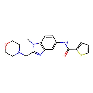 N-[1-methyl-2-(morpholin-4-ylmethyl)benzimidazol-5-yl]thiophene-2-carboxamide structure