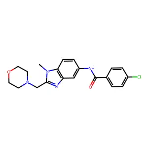 4-chloro-N-[1-methyl-2-(morpholin-4-ylmethyl)benzimidazol-5-yl]benzamide structure