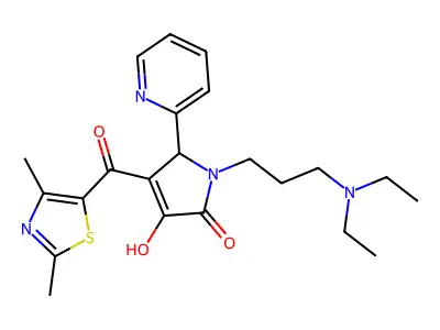 1-[3-(diethylamino)propyl]-3-(2,4-dimethyl-1,3-thiazole-5-carbonyl)-4-hydroxy-2-pyridin-2-yl-2H-pyrrol-5-one structure