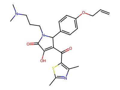 1-[3-(Dimethylamino)propyl]-4-(2,4-dimethyl-1,3-thiazole-5-carbonyl)-3-hydroxy-5-{4-[(prop-2-en-1-yl)oxy]phenyl}-1,5-dihydro-2H-pyrrol-2-one structure