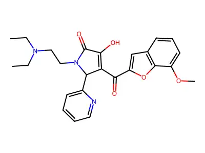 1-[2-(Diethylamino)ethyl]-3-hydroxy-4-(7-methoxy-1-benzofuran-2-carbonyl)-5-(pyridin-2-yl)-1,5-dihydro-2H-pyrrol-2-one structure