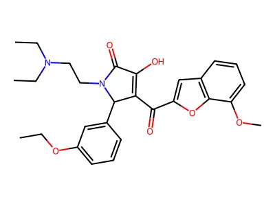1-[2-(Diethylamino)ethyl]-5-(3-ethoxyphenyl)-3-hydroxy-4-(7-methoxy-1-benzofuran-2-carbonyl)-1,5-dihydro-2H-pyrrol-2-one structure
