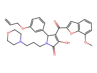 4-hydroxy-3-(7-methoxy-1-benzofuran-2-carbonyl)-1-(3-morpholin-4-ylpropyl)-2-(3-prop-2-enoxyphenyl)-2H-pyrrol-5-one structure