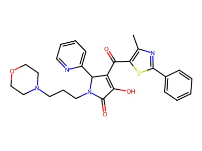 3-Hydroxy-4-(4-methyl-2-phenyl-1,3-thiazole-5-carbonyl)-1-[3-(morpholin-4-yl)propyl]-5-(pyridin-2-yl)-1,5-dihydro-2H-pyrrol-2-one structure