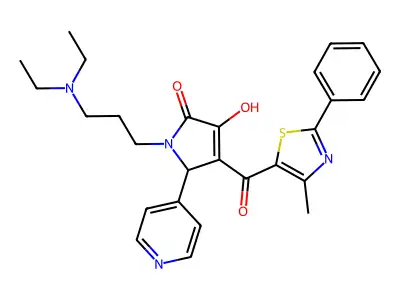 1-[3-(Diethylamino)propyl]-3-hydroxy-4-(4-methyl-2-phenyl-1,3-thiazole-5-carbonyl)-5-(pyridin-4-yl)-1,5-dihydro-2H-pyrrol-2-one structure