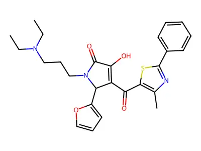 1-[3-(Diethylamino)propyl]-5-(furan-2-yl)-3-hydroxy-4-(4-methyl-2-phenyl-1,3-thiazole-5-carbonyl)-1,5-dihydro-2H-pyrrol-2-one structure
