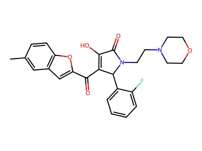 5-(2-Fluorophenyl)-3-hydroxy-4-(5-methyl-1-benzofuran-2-carbonyl)-1-[2-(morpholin-4-yl)ethyl]-1,5-dihydro-2H-pyrrol-2-one structure