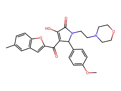 3-Hydroxy-5-(4-methoxyphenyl)-4-(5-methyl-1-benzofuran-2-carbonyl)-1-[2-(morpholin-4-yl)ethyl]-1,5-dihydro-2H-pyrrol-2-one structure