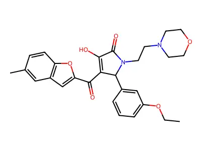 5-(3-Ethoxyphenyl)-3-hydroxy-4-(5-methyl-1-benzofuran-2-carbonyl)-1-[2-(morpholin-4-yl)ethyl]-1,5-dihydro-2H-pyrrol-2-one structure