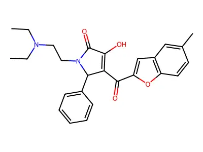 1-[2-(Diethylamino)ethyl]-3-hydroxy-4-(5-methyl-1-benzofuran-2-carbonyl)-5-phenyl-1,5-dihydro-2H-pyrrol-2-one structure