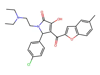 5-(4-Chlorophenyl)-1-[2-(diethylamino)ethyl]-3-hydroxy-4-(5-methyl-1-benzofuran-2-carbonyl)-1,5-dihydro-2H-pyrrol-2-one structure