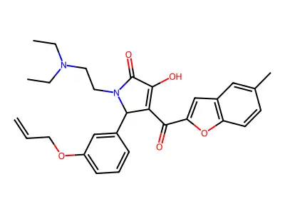 1-(2-diethylaminoethyl)-4-hydroxy-3-(5-methyl-1-benzofuran-2-carbonyl)-2-(3-prop-2-enoxyphenyl)-2H-pyrrol-5-one structure