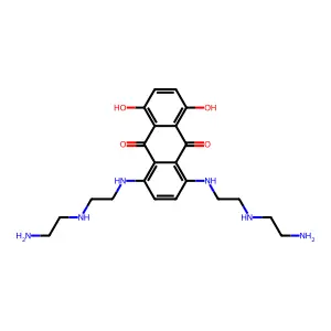 1,4-Bis[2-(2-aminoethylamino)ethylamino]-5,8-dihydroxyanthracene-9,10-dione structure