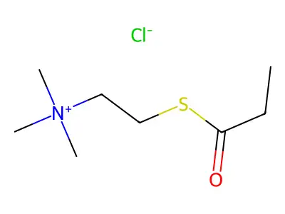 Trimethyl[2-(propionylthio)ethyl]ammonium chloride structure