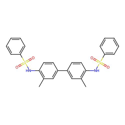 N,N'-(3,3'-dimethylbiphenyl-4,4'-diyl)dibenzenesulfonamide structure
