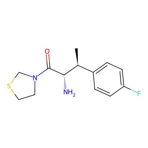 (2S,3S)-2-amino-3-(4-fluorophenyl)-1-(1,3-thiazolidin-3-yl)butan-1-one structure