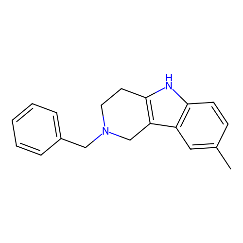 1H-Pyrido[4,3-b]indole, 2,3,4,5-tetrahydro-8-methyl-2-(phenylmethyl)- structure