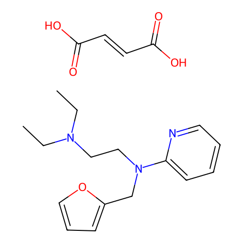 Pyridine, 2-((2-(dimethylamino)ethyl)furfurylamino)-, fumarate structure