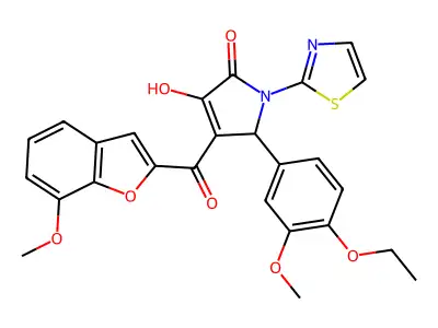 5-(4-Ethoxy-3-methoxyphenyl)-3-hydroxy-4-(7-methoxy-1-benzofuran-2-carbonyl)-1-(1,3-thiazol-2-yl)-1,5-dihydro-2H-pyrrol-2-one structure