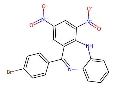 6-(4-bromophenyl)-8,10-dinitro-11H-benzo[b][1,4]benzodiazepine structure