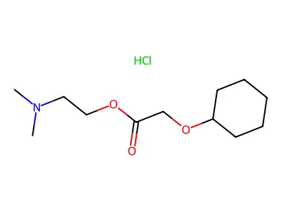 Acetic acid, (cyclohexyloxy)-, 2-(dimethylamino)ethyl ester, hydrochloride structure