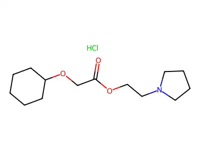 Acetic acid, (cyclohexyloxy)-, 2-(1-pyrrolidinyl)ethyl ester, hydrochloride structure