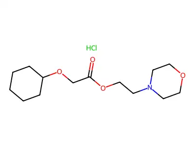 Acetic acid, (cyclohexyloxy)-, 2-(4-morpholinyl)ethyl ester, hydrochloride structure