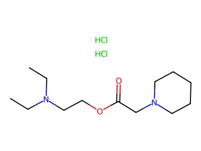 1-Piperidineacetic acid, 2-(diethylamino)ethyl ester, dihydrochloride structure
