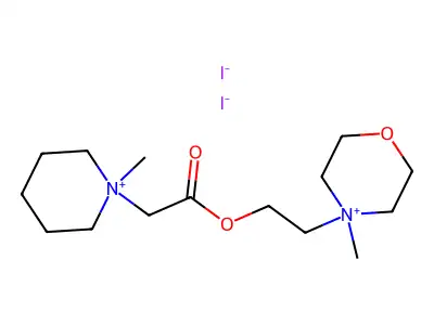 Morpholinium, 4-methyl-4-(2-(((1-methylpiperidinio)acetyl)oxy)ethyl)-, diiodide structure