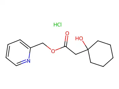 Cyclohexaneacetic acid, 1-hydroxy-, 2-pyridinylmethyl ester, hydrochloride structure
