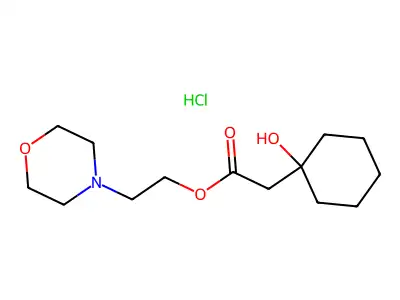 Cyclohexaneacetic acid, 1-hydroxy-, 2-(4-morpholinyl)ethyl ester, hydrochloride structure