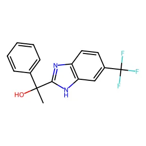 1-phenyl-1-[6-(trifluoromethyl)-1H-benzimidazol-2-yl]ethanol structure