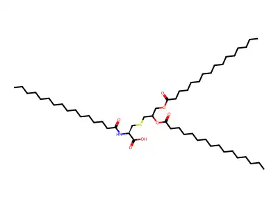 2,3-Bis(palmitoyloxy)-2-propyl-1-palmitoylcysteine structure