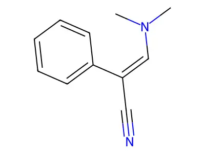 (E)-3-(dimethylamino)-2-phenylprop-2-enenitrile structure