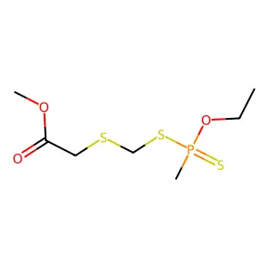 O-Ethyl S-(((methoxycarbonyl)methyl)thio)methyl methylphosphonodithioate structure