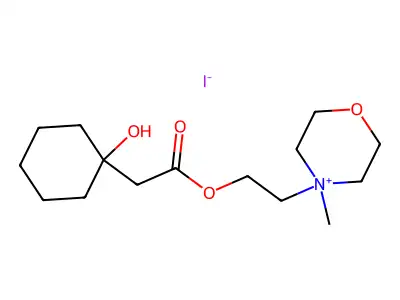 Morpholinium, 4-(2-(((1-hydroxycyclohexyl)acetyl)oxy)ethyl)-4-methyl-, iodide structure
