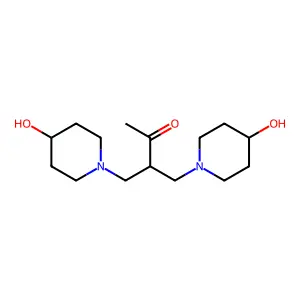 2-Butanone, 4-(4-hydroxy-1-piperidinyl)-3-((4-hydroxy-1-piperidinyl)methyl)- structure