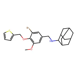 N-[[3-bromo-5-methoxy-4-(thiophen-2-ylmethoxy)phenyl]methyl]adamantan-2-amine structure
