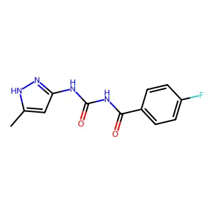 4-Fluoro-N-[[(5-methyl-1H-pyrazol-3-yl)amino]carbonyl]benzamide structure
