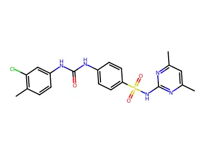 4-(3-(3-Chloro-4-methylphenyl)ureido)-N-(4,6-dimethylpyrimidin-2-yl)benzenesulfonamide structure