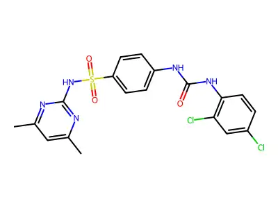 4-(3-(2,4-Dichlorophenyl)ureido)-N-(4,6-dimethylpyrimidin-2-yl)benzenesulfonamide structure