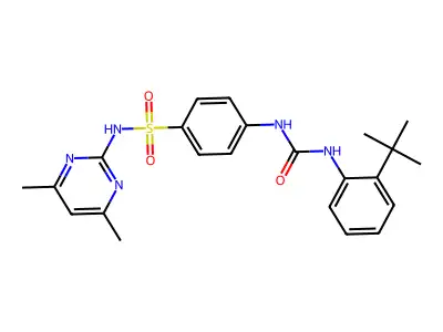 4-(3-(2-(tert-Butyl)phenyl)ureido)-N-(4,6-dimethylpyrimidin-2-yl)benzenesulfonamide structure