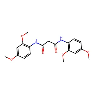 N,N'-bis(2,4-dimethoxyphenyl)propanediamide structure