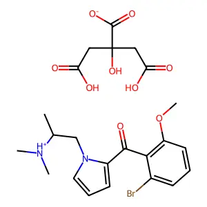 Ketone, 5-bromo-2-methoxyphenyl 1-(2-(dimethylamino)propyl)pyrrol-2-yl, citrate structure