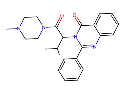 1-Methyl-4-(3-methyl-1-oxo-2-(4-oxo-2-phenyl-3(4H)-quinazolinyl)butyl)piperazine structure