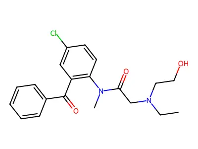 Acetamide, N-(2-benzoyl-4-chlorophenyl)-2-(ethyl(2-hydroxyethyl)amino)-N-methyl- structure