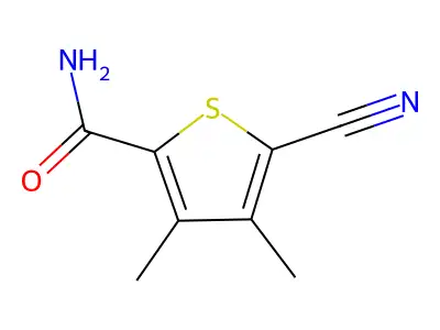 5-Cyano-3,4-dimethylthiophene-2-carboxamide structure